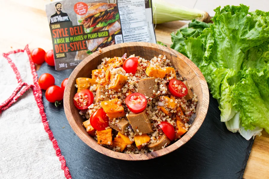 Seitan and Sweet Potato Salad