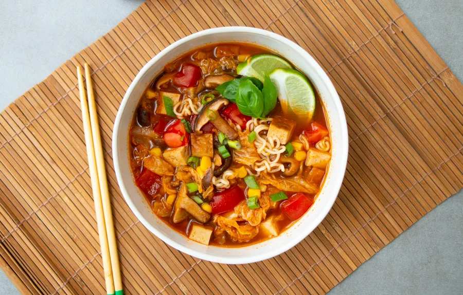 Tom Yum Soup with Four-Pepper Smoked Tofu